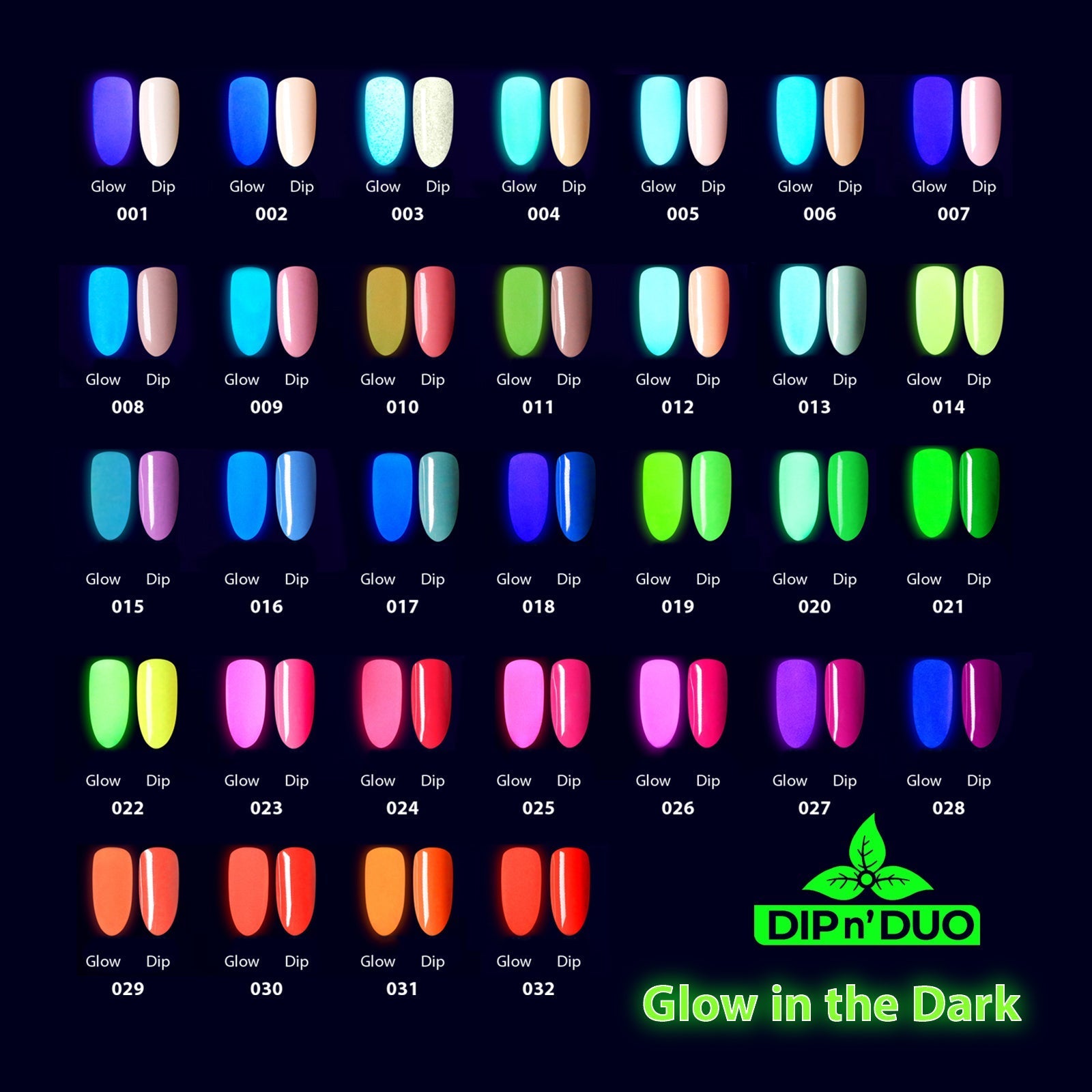 DIP n' DUO - Glow in the Dark Collection - 32 Colors